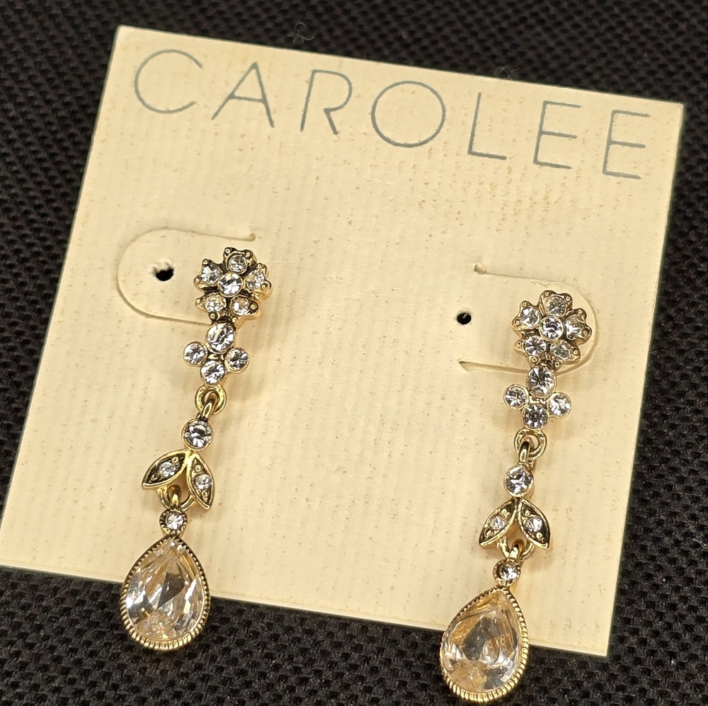 Carole drop crystal earrings